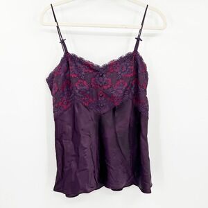 NWT Cabernet Y2K Dark Fairycore Cami Top Purple Lace‎ Trim Womens Size M
